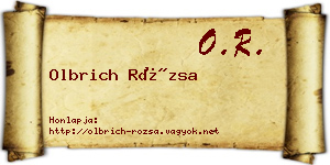 Olbrich Rózsa névjegykártya